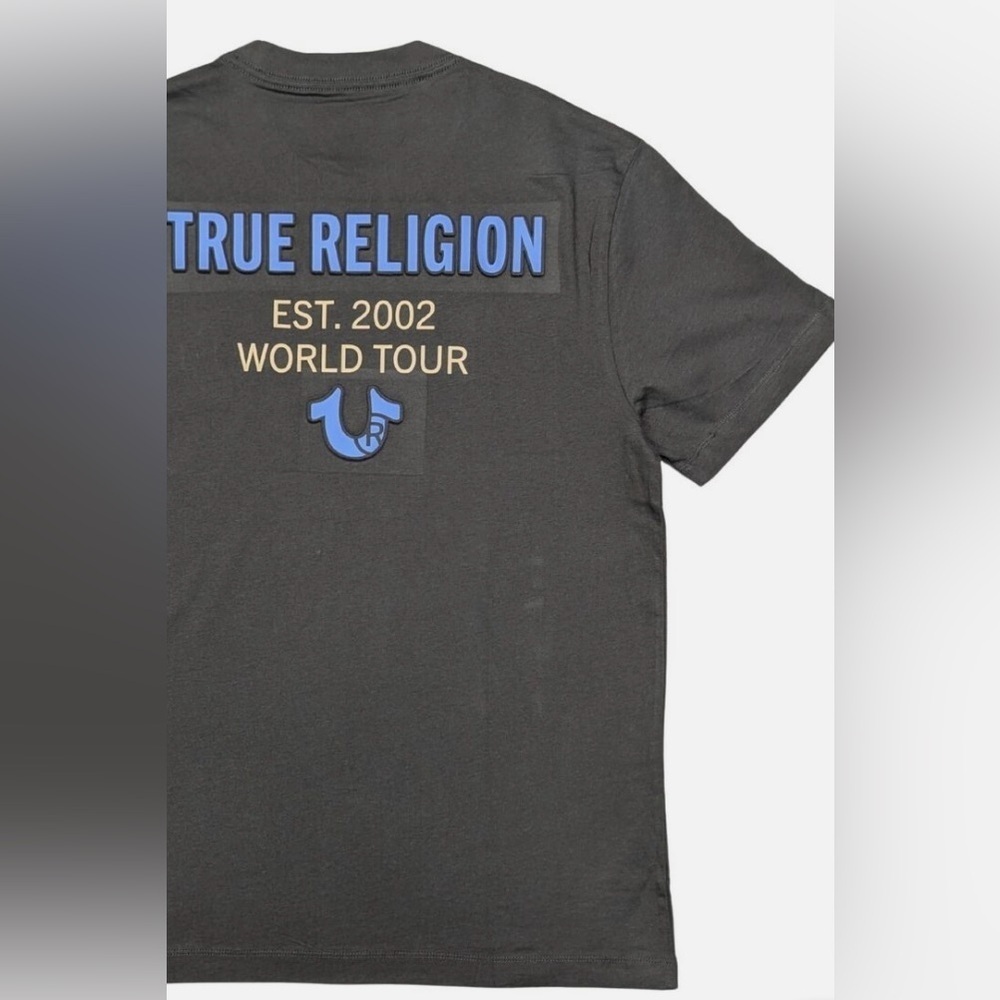 True Religion Grey Short Sleeve Tee with Logo XL